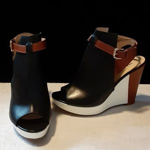 SESTO MEUCCI genuine leather platform wedge sandal